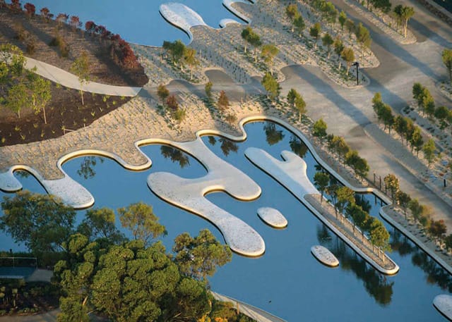 The Australian Garden was designed by landscape studio Taylor Cullity Lethlean and plant expert Paul Thompson. It was awarded the top landscaping prize at the World Architecture Festival in Singapore last week. (image via Dezeen)