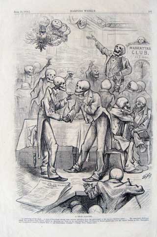 Thomas Nast, "A Dead Failure" (1874), wood engraving, 15 5/8" x 11 1/8" (published by Harper's Weekly) (via ipcny.org) (click to enlarge)