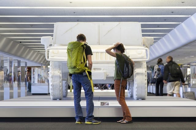 Styrofoam Hummer H1 (low mileage, always garaged), by Andre Junge, at The Art of Recology: The Artist in Residence Program 1990–2013. Image courtesy SFO Museum.