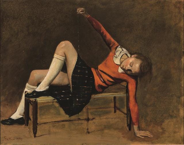 7._Thérèse on a Bench Seat(1939)_Balthus