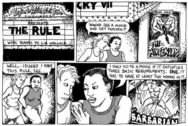 Alison Bechdel, "The Rule" (detail) (© Alison Bechdel) (via Flickr)