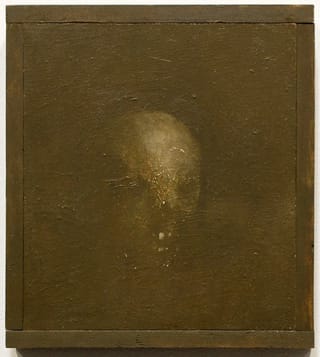 Jake Berthot, "Little Black Skull Painting" (2012), oil on linen (click to enlarge)
