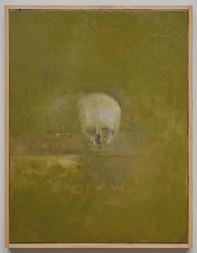 Jake Berthot, "Skull" (2012), oil on linen, 27 1/8" x 21 1/8" (all images courtesy Betty Cuningham)