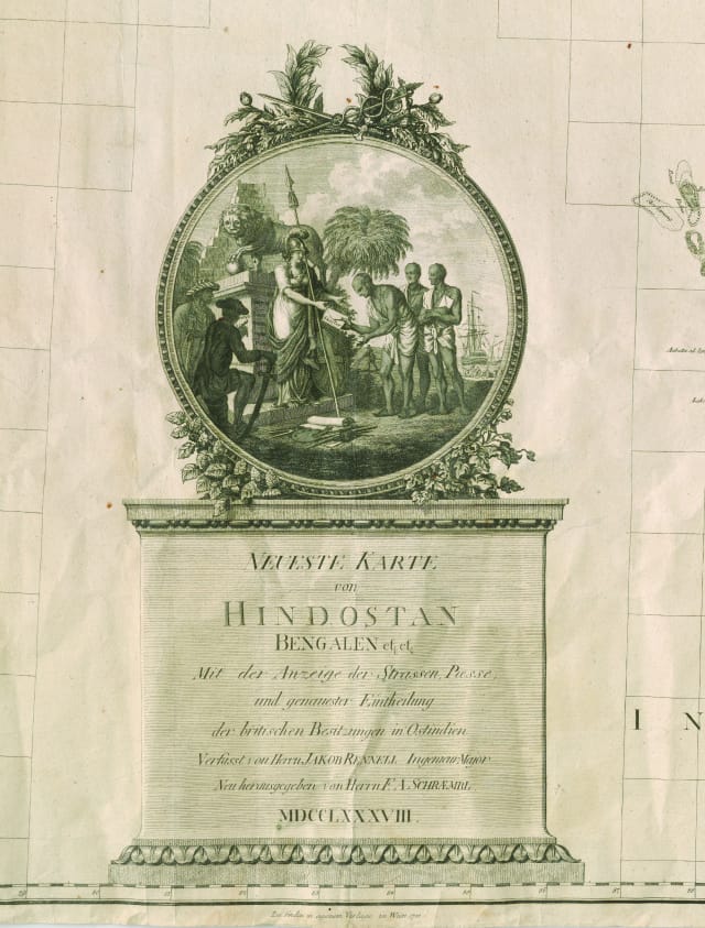 Franz Anton Schrambl, after James Rennell, Neueste Karte von Hindostan, Bengalen, etc., etc. (1788). Courtesy of the David M. Rubenstein Rare Book & Manuscript Library, Duke University.