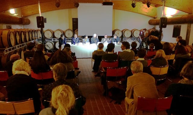 A view of the Expedition panel during the Q&A period that concluded the November 9 symposium.