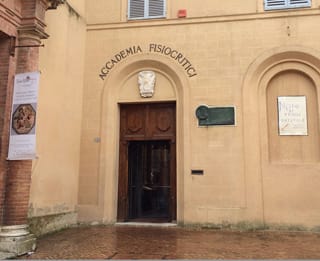 The entrance of the Accademia dei Fisiocritici in Siena, Italy.
