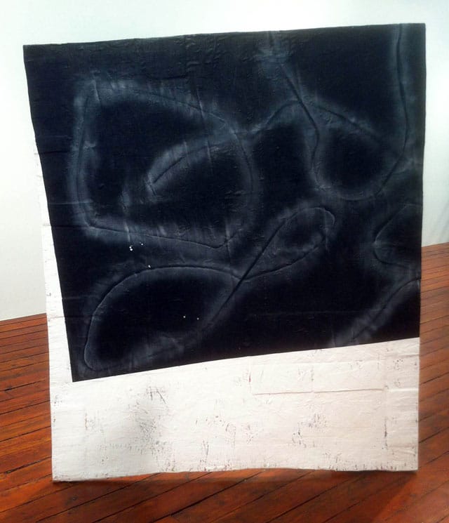 Fabienne Lasserre, "Now After Now" (2013), acrylic polymer, linen, steel, cardboard, hardboard, enamel paint and acrylic paint, 61.5 x 31 x 31 in