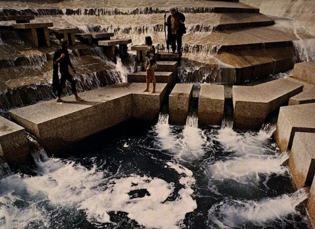 Scene from "Logan's Run" at the Water Garden (via snowcrest.net)