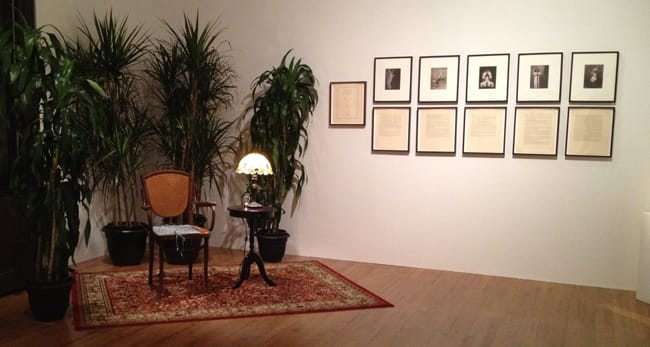 Installation shot of “Recollections of My Life with Diaghalev 1919-1929” (1975-1976), by Eleanor Antin. (All photos by author for Hyperallergic)