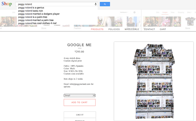 Peggy Noland, "Google Me" dress.