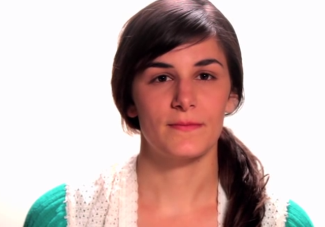 Jillian Mayer contemplating 'grandmother' as internet performativity (screengrab via YouTube video)