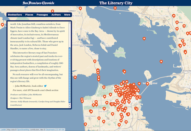 A screenshot of The Literary City.