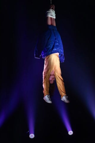 The artist suspended