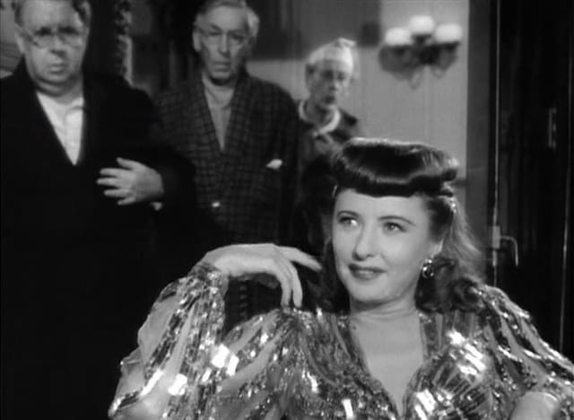 Barbara Stanwyck in "Ball of Fire" (all film stills made by the author for Hyperallergic)