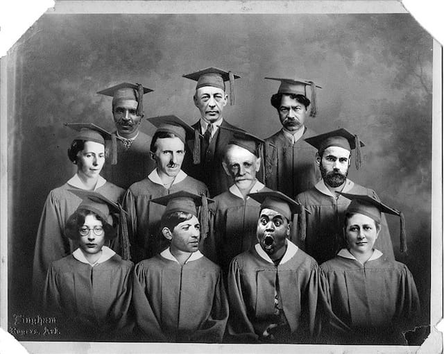 The "Class of 2014" whose work enters the public domain: From left to right from top to bottom: George Washington Carver, Sergei Rachmaninoff, Shaul Tcherinchovsky, Sophie Taeuber-Arp, Nikola Tesla, Kostis Palamas, Max Wertheimer, Simone Weil, Chaïm Soutine, Fats Waller, and Beatrix Potter (via the Public Domain Review)