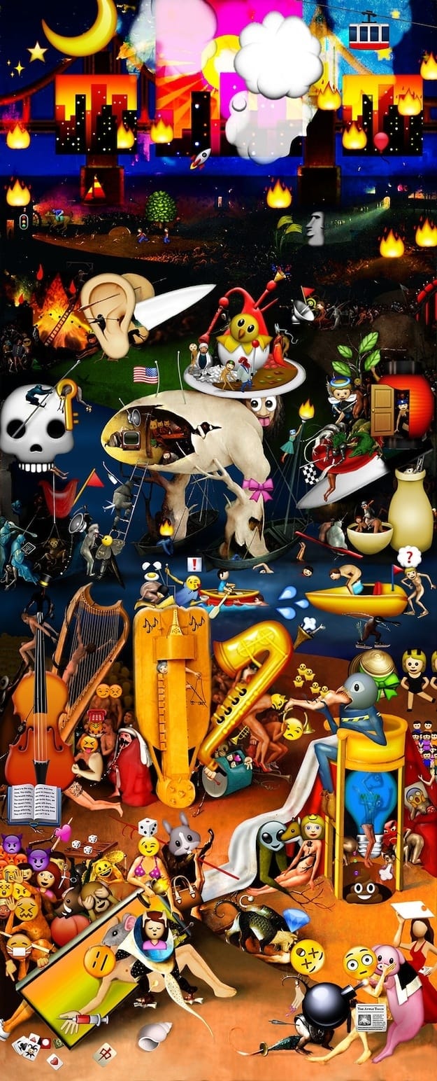 Carla Gannis's “The Garden of Emoji” (2013) was one of the works featured at the Emoji Art & Design Show.