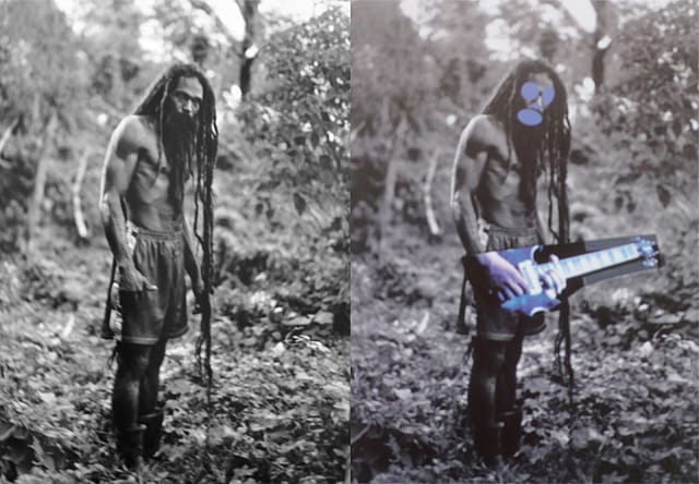 Richard Prince, “Graduation” (2008) was widely cited throughout this case (here depicted side-by-side with Patrick Cariou’s original), and was one of the five pieces the Court withheld judgment on today (image via Fordham’s IPLJ)