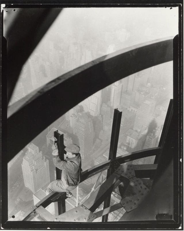 Lewis W. Hine, [Man on girders, mooring mast, Empire State Building] (c. 1931), transfer from Photo League Lewis Hine Memorial Committee, ex-collection of Corydon Hine (© George Eastman House Collection)