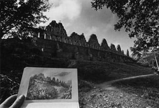 Leandro Katz, "Uxmal, Casa de las Palomas" (1993), gelatin silver print, 16 x 20 in (via leandrokatz.com) (click to enlarge)