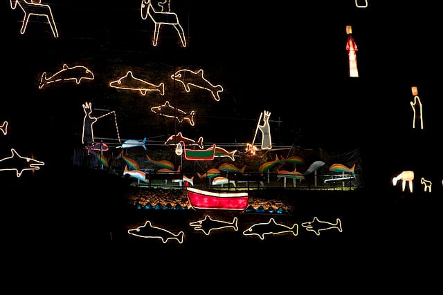 Detail of the hill of lights (photograph by Stefano Dellepiane/Flickr user)