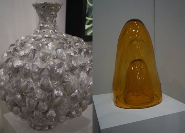 Left: Shari Mendelson, "Silver Vessel" (2011); right: Tristano di Robilant, "1600 (with raindrops)" (2011)