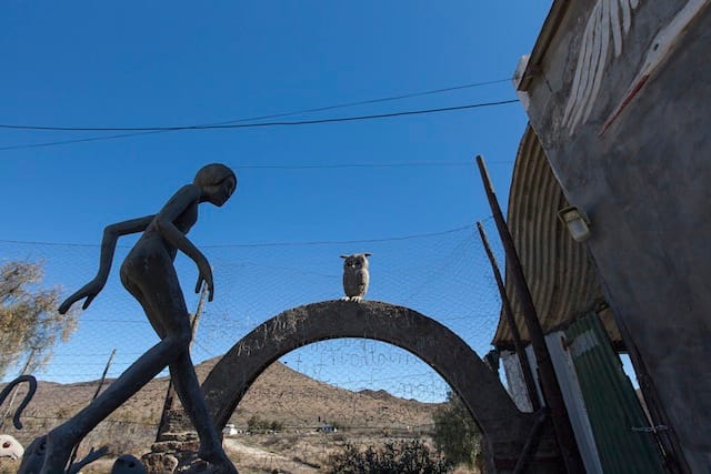 Sculptures at the Owl House (photograph by Kim Stevens, via Wikimedia)