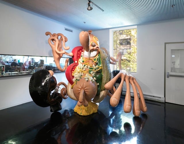 Tony Tasset, "Hot Dog Man," (2011). Fiberglass, steel, paint. 98 x 125 x108 inches. 