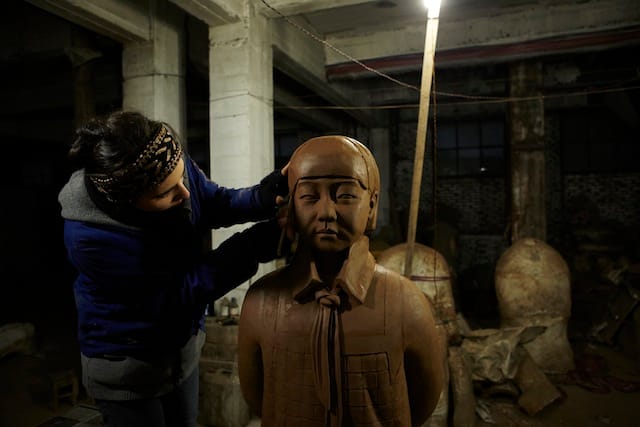 Prune Nourry, Terracotta Daughters, Xi'an, China, November 2012, photograph by Zachary Bako 