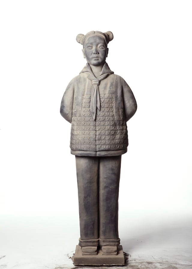 Prune Nourry, Terracotta Daughter #7, 2013, terracotta, 150 cm, photograph by Zachary Bako 