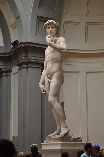 Shot at an odd angle, this photograph of Michelangelo's David makes it appear as if he's going to eat whatever is in his left hand. (image via David McSpadden's Flickrstream)