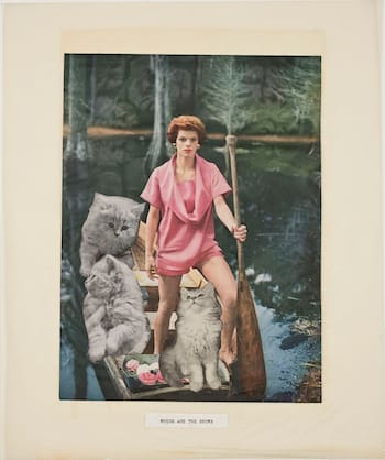 Helen Adam, "Where are the Snows" (1957–59), collage, 16 3/4 x 13 3/4 in.