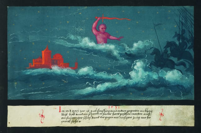 "1531 – Celestial swordsman, castle and army over Strasbourg"