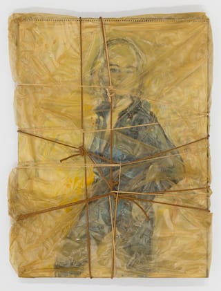 artwork by Christo part of "Hooray for Hollywood" at Mixed Greens & Pavel Zoubok gallery