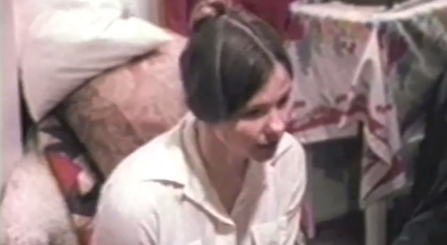 Still from Faith Wilding's "Waiting" performance as seen in the 1974 film "Womanhouse" by Johanna Demetrakas, (1974, USA, 47 min.) Courtesy of Johanna Demetrakas and Three Walls Gallery for Hyperallergic.