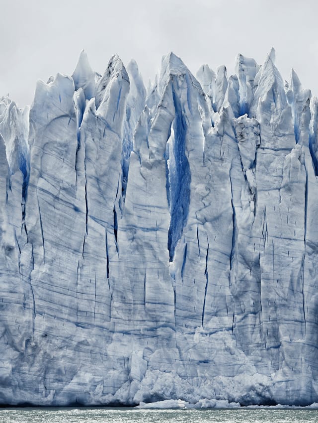 Frank Thiel, "Perito Moreno #17" (2012/2013), framed chromogenic print face mounted to Plexiglas  framed: 84 1/8 x 64 7/8 x 2 1/8 inches (213.7 x 164.7 x 5.5 cm) (© Frank Thiel / VG Bild-Kunst, Bonn, Courtesy: Sean Kelly, New York)