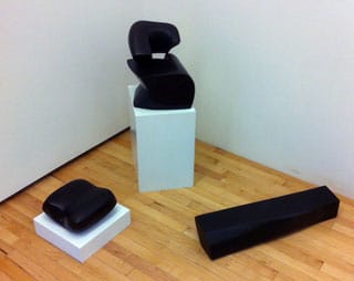 Horwitt-sculpture-320“Will Horwitt: Drawings from the 60′s,” installation view of three sculptures, “Curved Space” (1972), bronze; “Leda” (1961–62), bronze; “Sleep” (1959), bronze