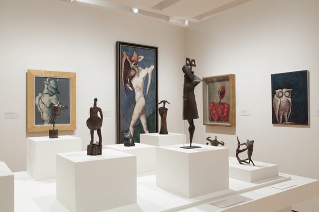 “Iran Modern” installation view from exhibition at Asia Society Museum. (photo by Eileen Costa)