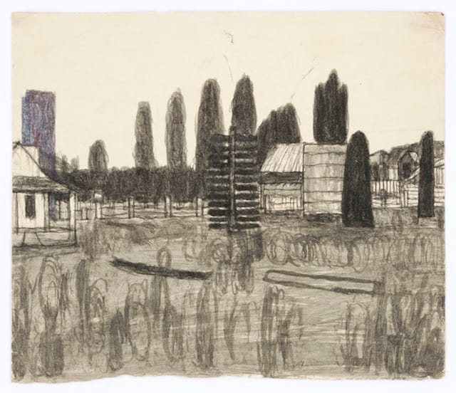 James Castle, "Untitled," found paper and soot, 8 1/2 x 10 1/4 (Smithsonian American Art Museum Gift of the James Castle Collection and Archive and museum purchase through the Luisita L. and Franz H. Denghausen Endowment)