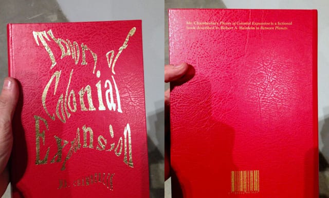 Front and back of a book from Agnieszka Kurant's "Phantom Library" (2011–12)