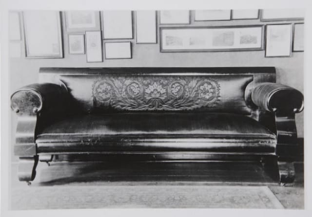 Historic photograph of the "courting couch," before its decline