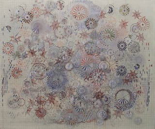 Tine Lundsfryd, “Sum” (2009–10) oil and graphite on linen, 59 ½ x 72 in (click to enlarge)