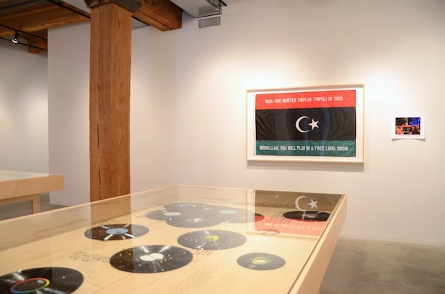 Installation shot of Michael Rakowitz's exhibition "The Breakup" (2014) at Rhona Hoffman Gallery.