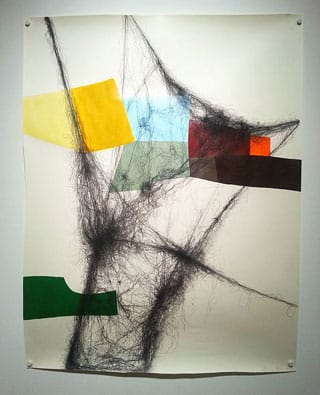 Monica Rezman, "Midday Construction," charcoal, paint, and paper, 41" x 31" (click to enlarge)