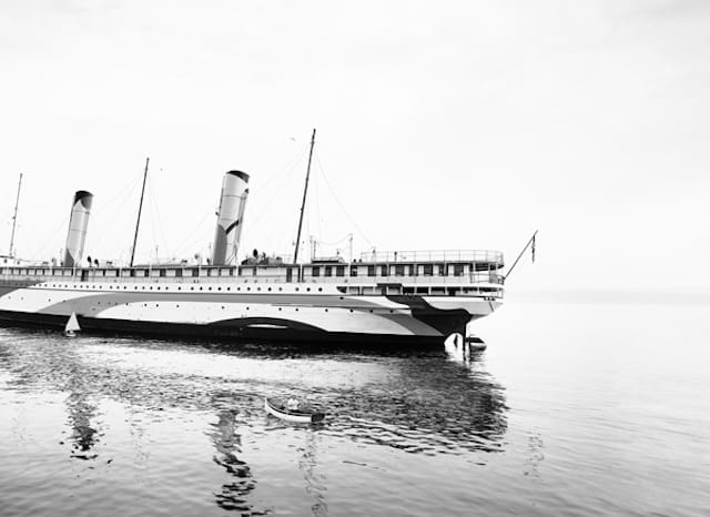 Thomas Bangsted, "SS Coeur d’Alene (Under Refit for Troop Transport)" (2012--2014), pigment print, 63 x 86.7 inches