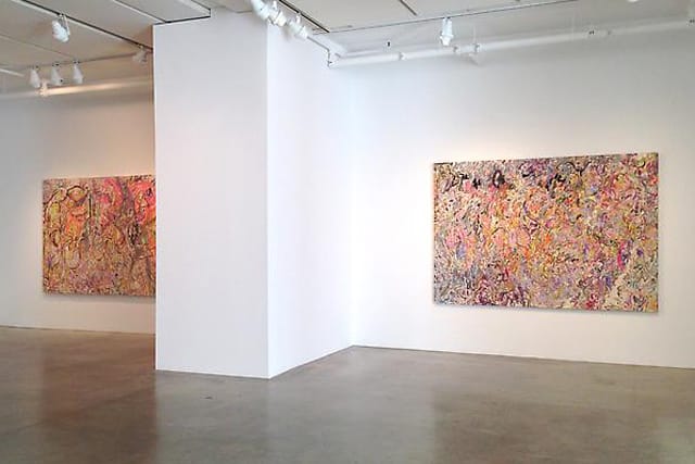 Installation view, "Larry Poons: New Paintings" at Danese/Corey (all images via danesecorey.com)