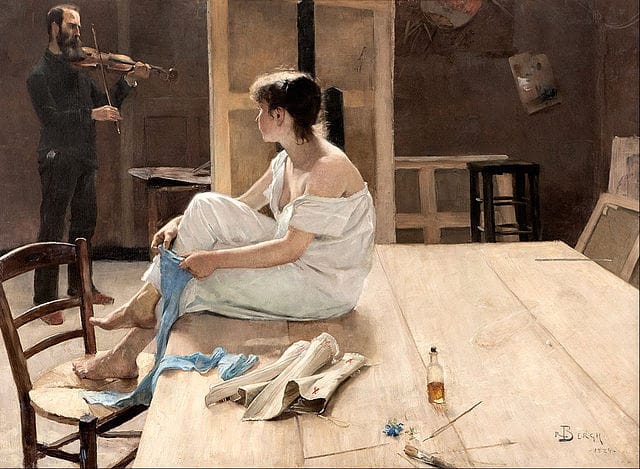 Richard Bergh, "After the Sitting" (1884), oil on canvas (via Malö Konstmuseum/Google Art Project)