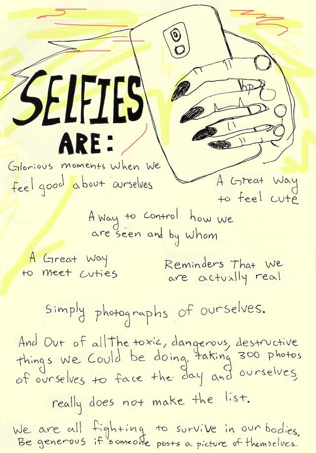 An irresistibly sexy person's Tumblr drawing interpretation of the selfie.