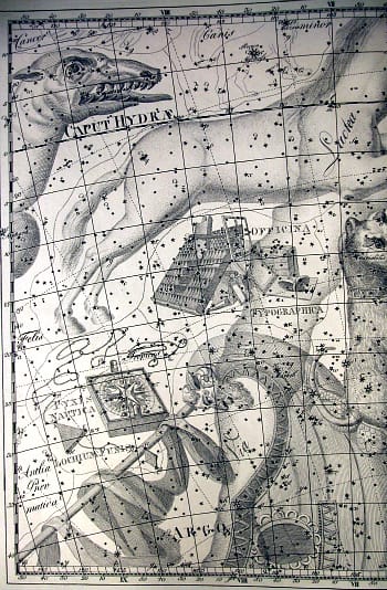 Constellation in Johann Elert Bode's "Uranographia" (1801) (via University of Oklahoma History of Science Collections)