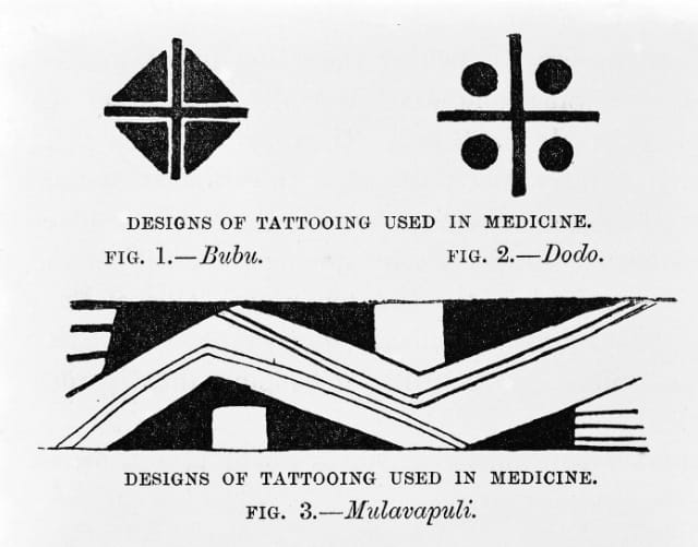 Designs for tattooing used in medicine from the Journal of Anthropology