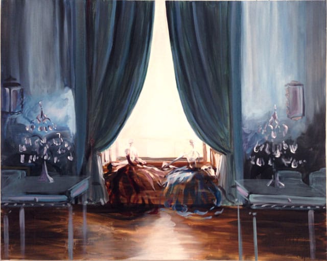 Kimberly Brooks, "Blue Drawing Room" (2014), oil on linen, 32 x 40 in (all images courtesy the artist)